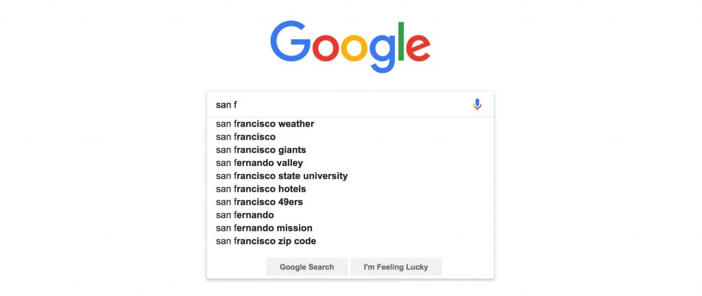 谷歌推荐的搜索关键字