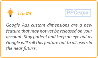 google-ads-custom-dimensions-tip