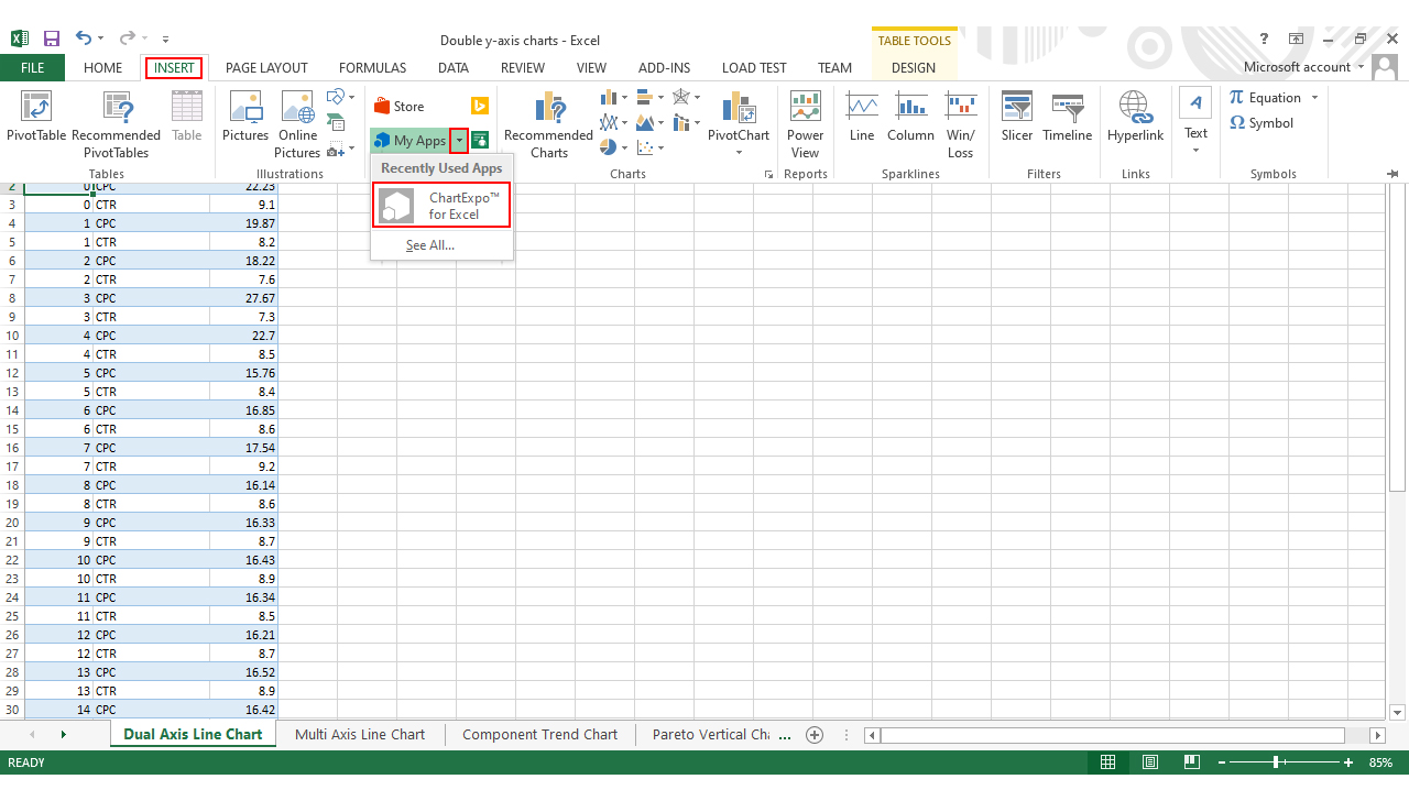 如何在 Excel 中制作具有两个 Y 轴的图形？